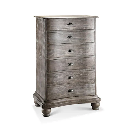 Tall Curved Chest w/ 6 Drawers